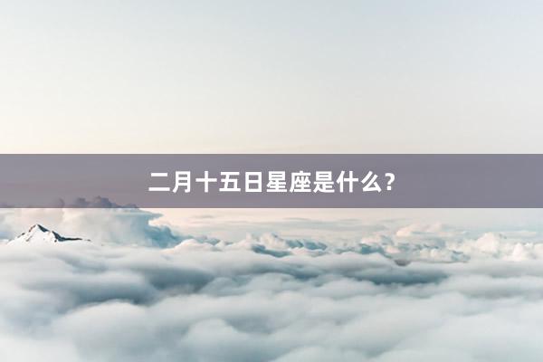 二月十五日星座是什么？